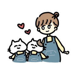 [LINEスタンプ] ねことおんなのこ［ゆるっと］