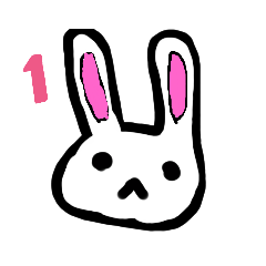 [LINEスタンプ] 【 0～9 】すうじ うさぎ  ￣(=∵=)￣