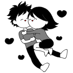 [LINEスタンプ] 仲良し夫婦とわんこ