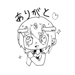 [LINEスタンプ] 白黒のオリキャラちゃん