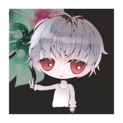 [LINEスタンプ] 透明となった銀髪