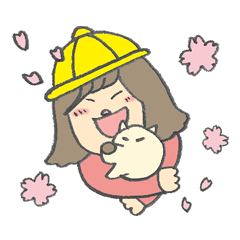 [LINEスタンプ] きつね顔の犬 春ルンルンはじめてスタンプ