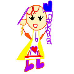 [LINEスタンプ] 5歳がかわいい女の子の絵を描きました♡