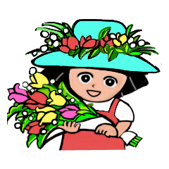 [LINEスタンプ] ちえです、お花をどうぞ！