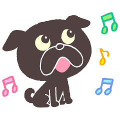 [LINEスタンプ] 黒パグのグー