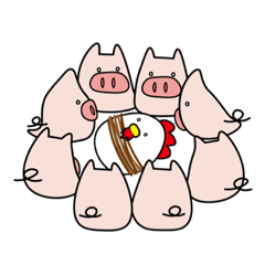 [LINEスタンプ] 【シュール】チキンとポーク