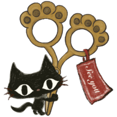 [LINEスタンプ] 黒猫さんの可愛いお手伝い＊花と手芸
