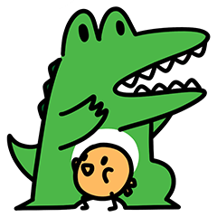 [LINEスタンプ] ワニとトリ