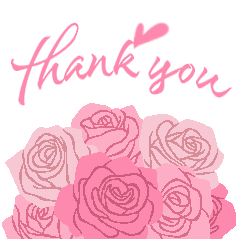 [LINEスタンプ] 英語 /『ありがとう』ピンクの薔薇