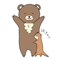 [LINEスタンプ] くまとかわうそ