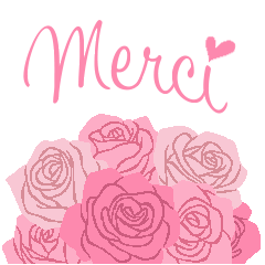 [LINEスタンプ] フランス語/『ありがとう』ピンクの薔薇
