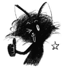 [LINEスタンプ] 黒猫のモンジ