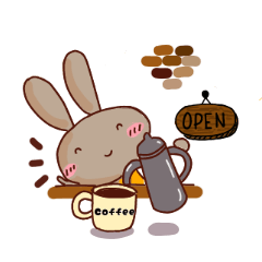 [LINEスタンプ] おしゃれcafeうさぎ 2