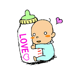 [LINEスタンプ] やすと嫁のほのぼの育児