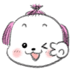 [LINEスタンプ] おばあちゃんの子犬 Mingky