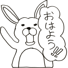 [LINEスタンプ] 基本うさぎ8種あいさつ