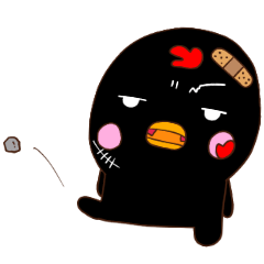 [LINEスタンプ] Black にぴょ