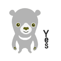 [LINEスタンプ] エモぐま yes ／noの画像（メイン）