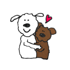 [LINEスタンプ] 白と茶色のもふもふさん