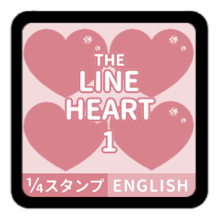 [LINEスタンプ] THE LINE HEART 1【英語[¼]ピンク】