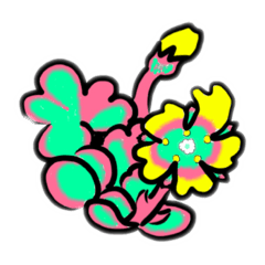 [LINEスタンプ] 甘菜、朱片喰、木通、鹿、鶴