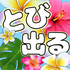 [LINEスタンプ] 飛び出して動く♪南国ハワイの華やかな花