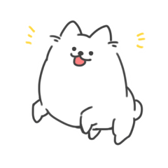 [LINEスタンプ] 白ポメくんの日常の画像（メイン）