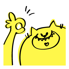 [LINEスタンプ] 英語を話すきいろのねこ