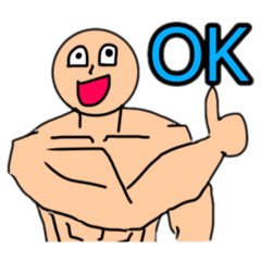 [LINEスタンプ] ムキムキキャラクターイラストスタンプ