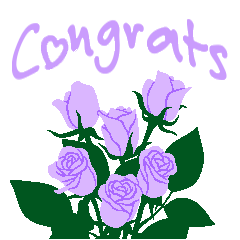 [LINEスタンプ] 英語/『おめでとう・お祝い』青と紫の薔薇の画像（メイン）