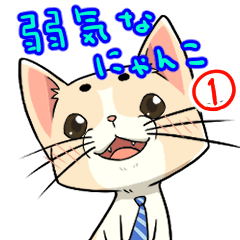 [LINEスタンプ] 弱気なにゃんこ