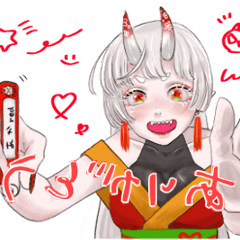 [LINEスタンプ] 鬼姫と眷属達