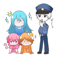 [LINEスタンプ] 水と白と橙と桃。