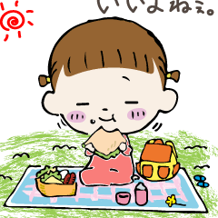 [LINEスタンプ] 元気でほのぼの！可愛い女の子！
