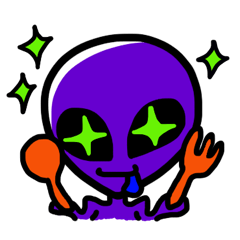 [LINEスタンプ] 紫宇宙人エイリアノン