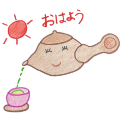 [LINEスタンプ] 色鉛筆で描く急須ちゃんの七変化