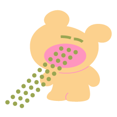 [LINEスタンプ] おおきな おくちの ちいさな くま