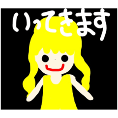 [LINEスタンプ] 個性派金髪あいさつ女の子