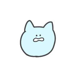 [LINEスタンプ] ゆるいみずいろのねこ