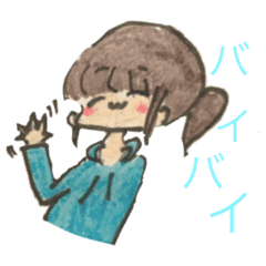 [LINEスタンプ] 水色パーカー女子の日常