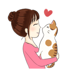 [LINEスタンプ] いつも一緒♪（茶トラ白猫）