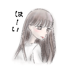 [LINEスタンプ] ゆるめのシンプルな女の子スタンプ