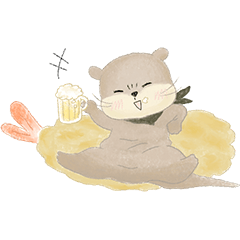 [LINEスタンプ] 素直なカワウソ-タジデイリー