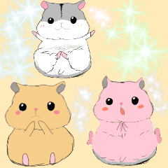 [LINEスタンプ] three hamsters 3匹のハムスターの画像（メイン）