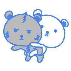 [LINEスタンプ] しろくまくん.と、くろくまくん.