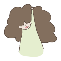 [LINEスタンプ] ブロッコリーヘアーの女の子