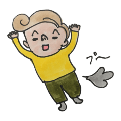 [LINEスタンプ] らくがきっこ_カーリーボーイ