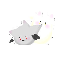 [LINEスタンプ] しらもちねこと灰色もちねこ