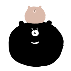 [LINEスタンプ] 大きめクマのツキノワさん