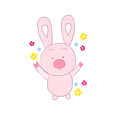 [LINEスタンプ] ぶたうさぎさん。